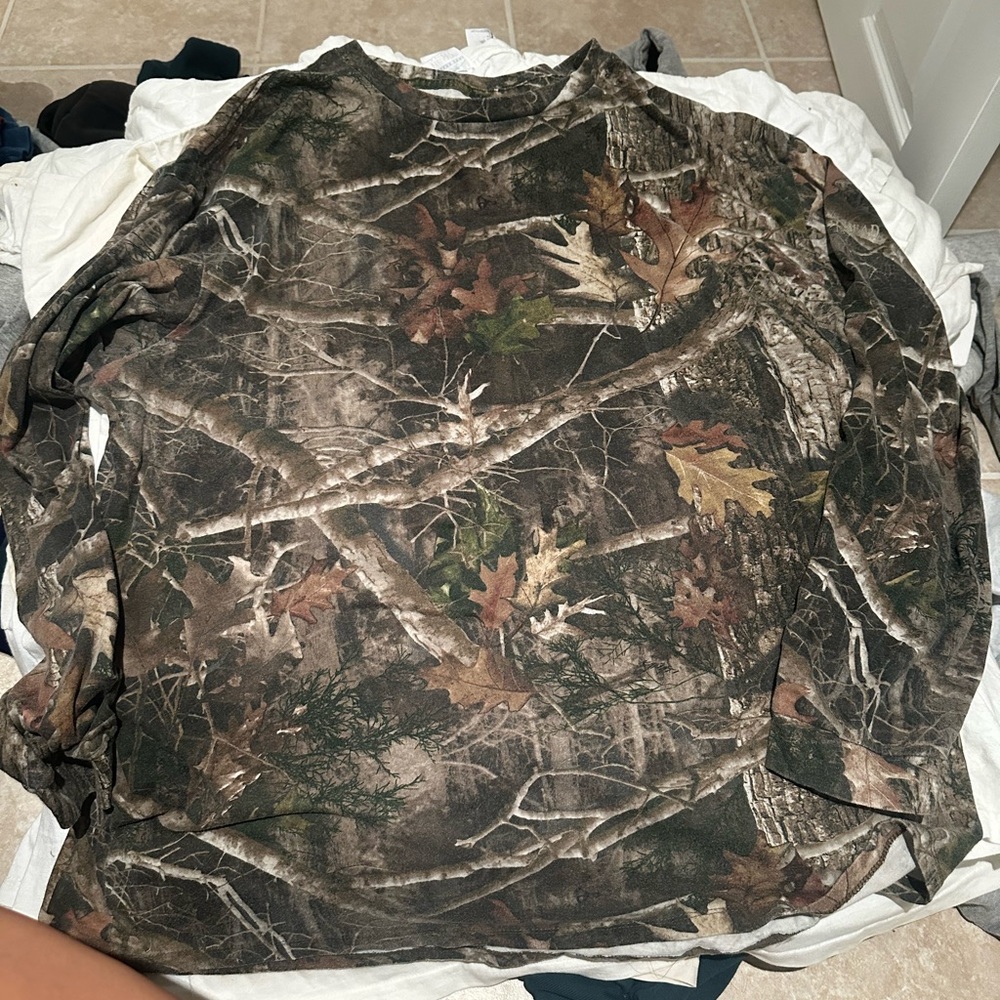 Men's Camo Long-Sleeve Shirt - Brown/Green